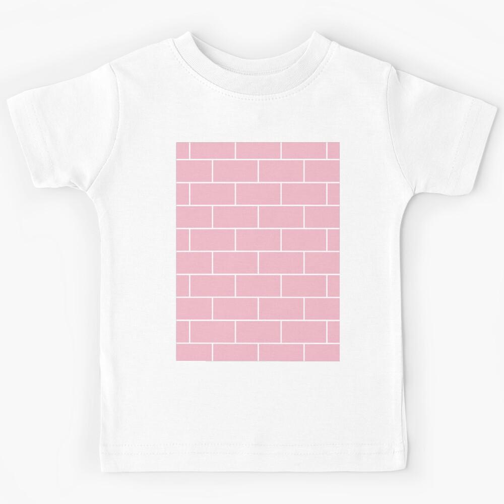 Pink Brick Pattern Kids T-Shirt 140