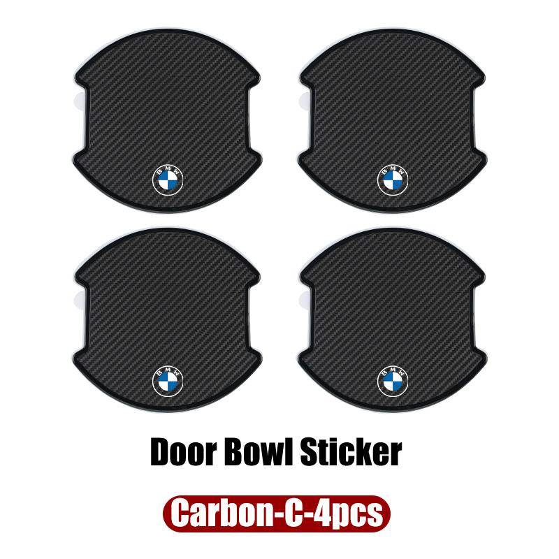 

2025 Hot 4PCS Car Door Handle Bowl Scratch Protector Carbon Fiber Stickers Anti Collision For BMW E46 E90 E60 F30 F10 E39 E36 F2