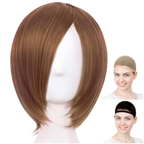 Парик Eden Cosplay, Премиум, Гладкий Короткий Боб, Каштановые Волосы, WIG6071