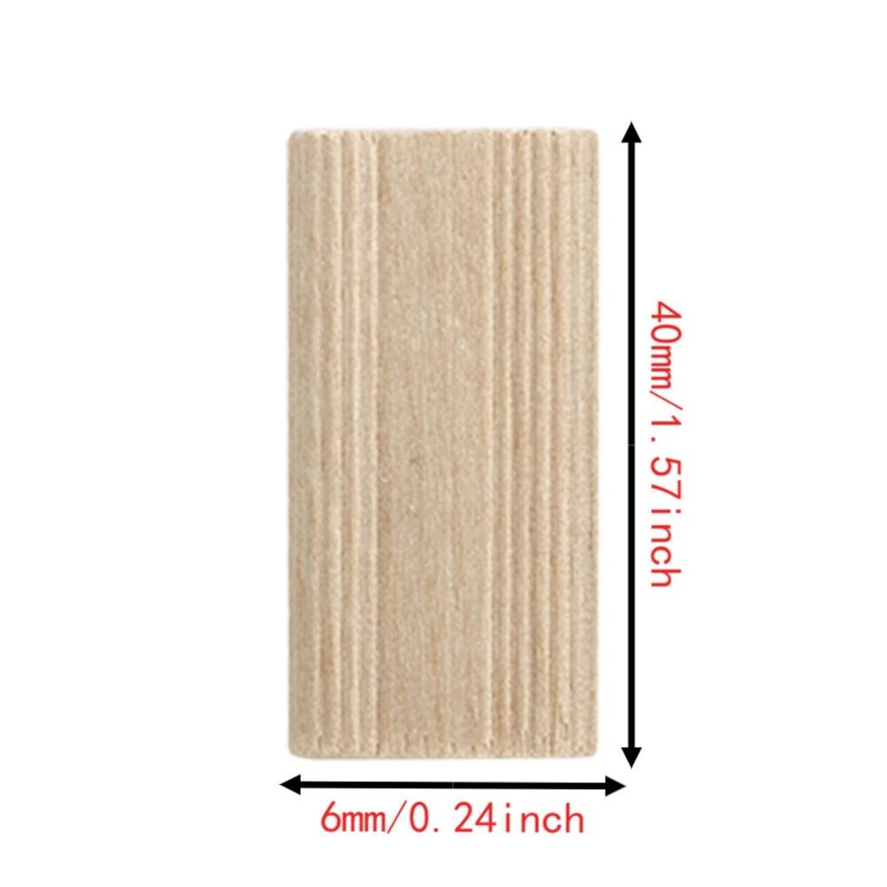 100pcs Movable Design Beech Wood Tenon 6mm x 40mm x 20mm Wooden Tenon Stopper Domino Tenon  Crafting