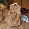 Women's Summer Elegant and Slimming Cotton-Linen Embroidered Sleeveless Tank Top—Perfect for Layering or Wearing On Its Own