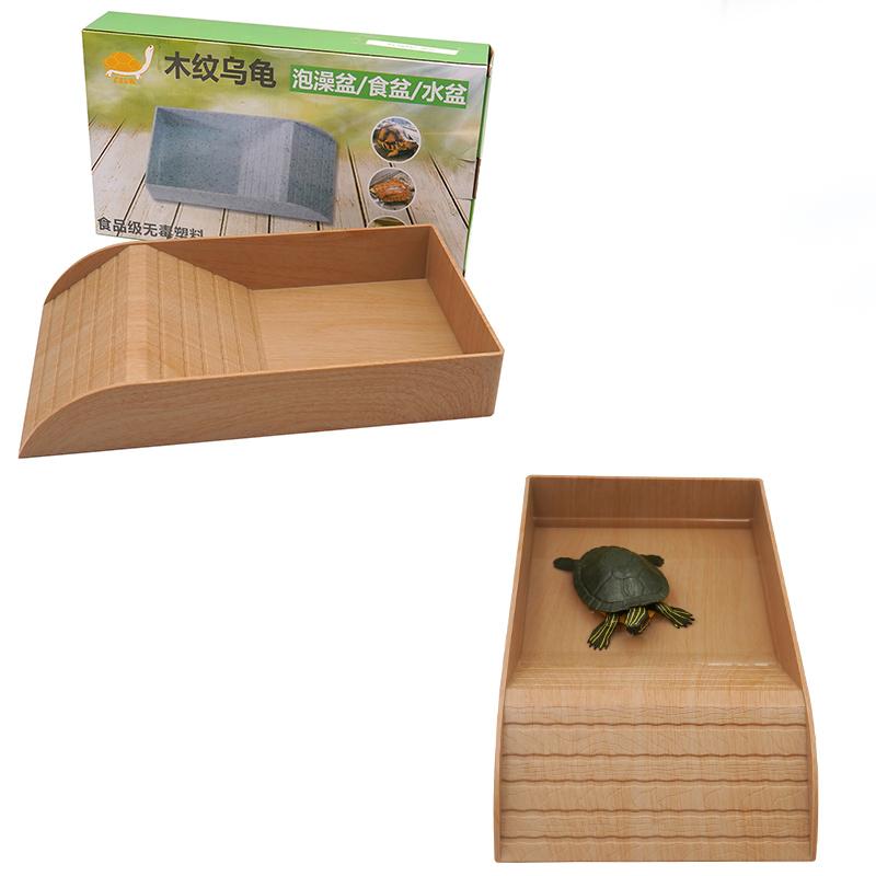 Turtle Feeding Dish with Ramp And Basking Terrace Reptile Bathing Pool Aquarium Ornament for Bearded Dragon Gecko Yard