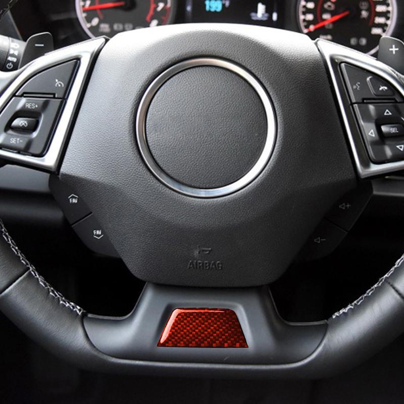 Pentru Chevrolet Camaro 2017- Autocolant pentru barbie pentru volan din fibră de carbon reală, accesorii pentru interiorul mașinii, interiorul mașinii