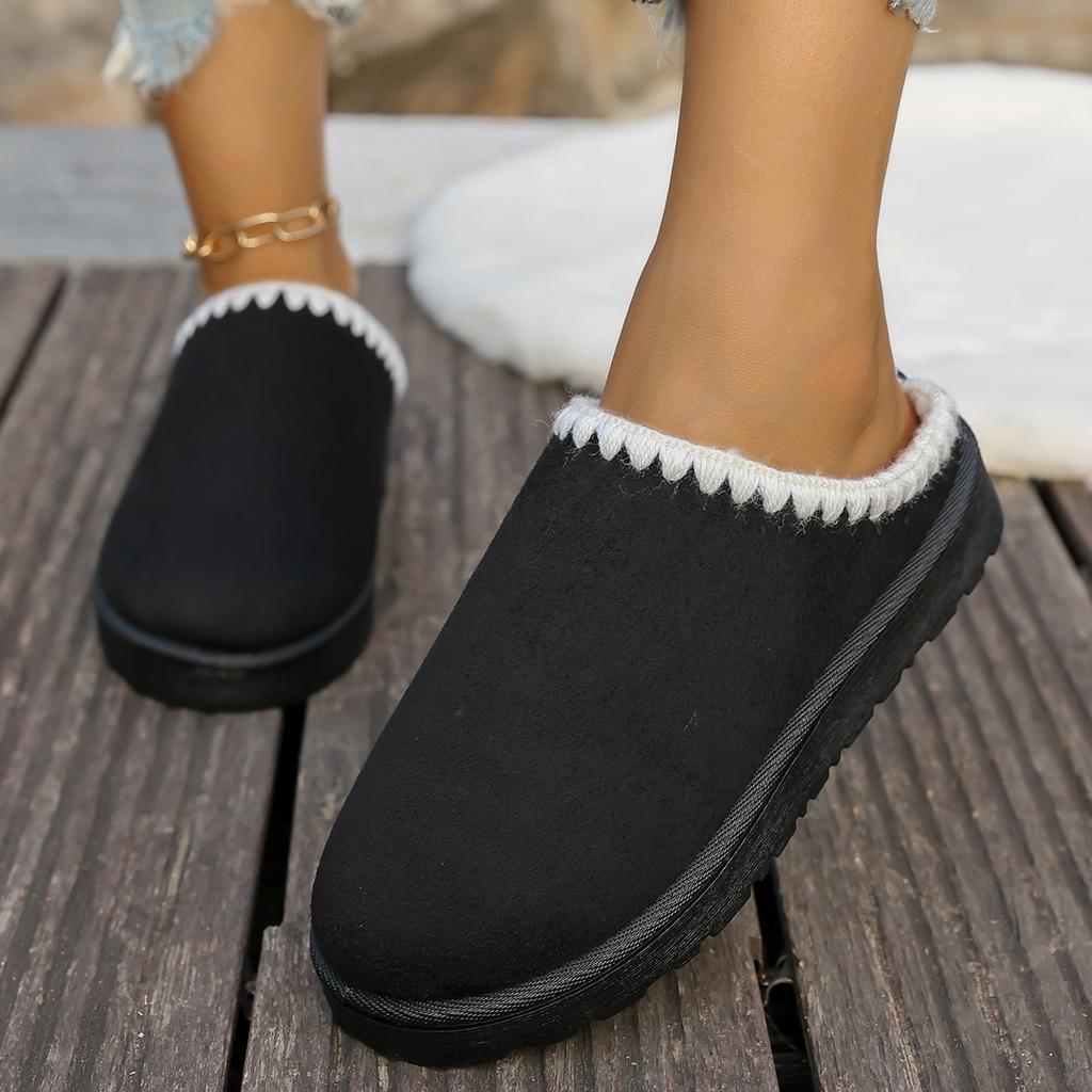 Fashion 2025 Winter warm fluffy Woman slippers soft bottom non slip thick plush clogs women Casual Platform House inddor Shoes slides