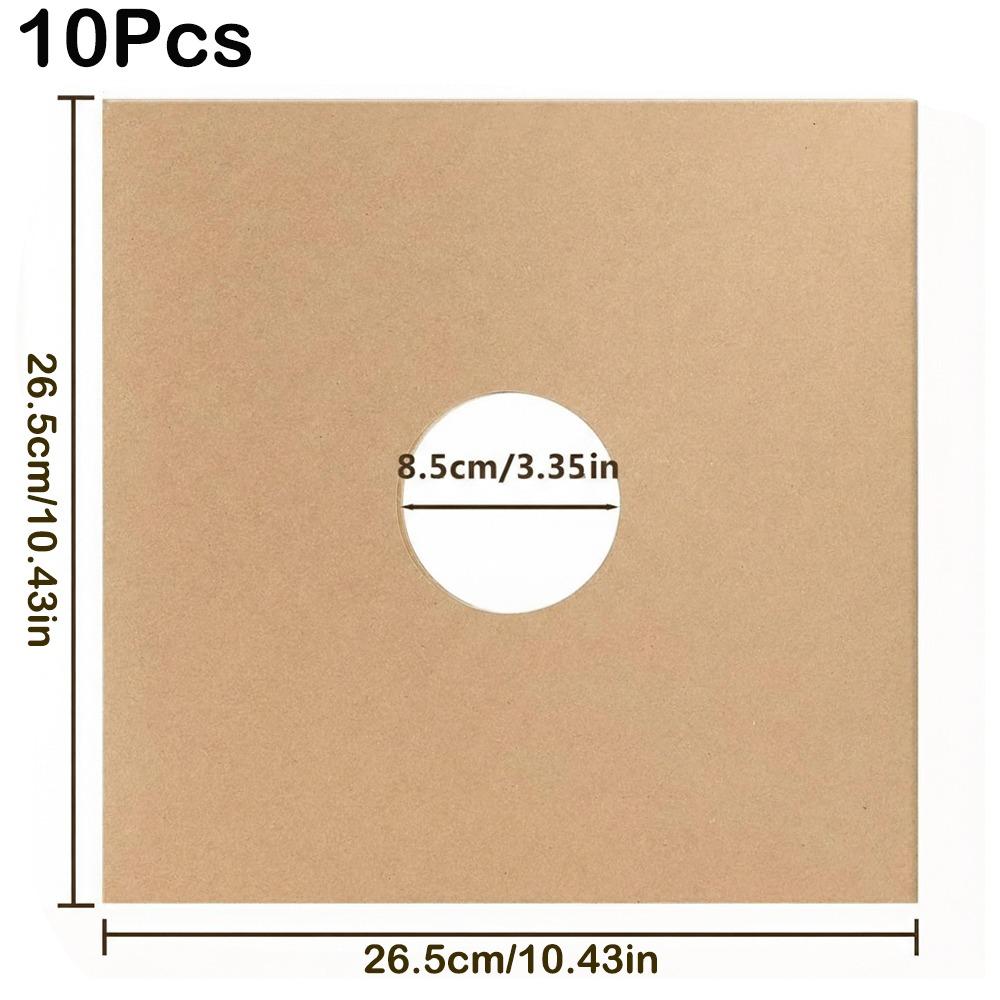 New 7/10/12 Inch Vinyl Record LP Jackets Kraft Paper Brown Cardboard Vinyl Record Covers Blank Album Jackets