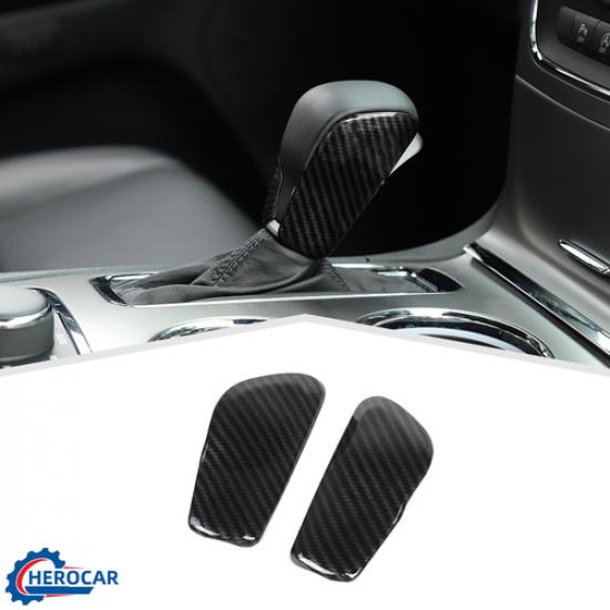 Carbon Fiber Gear Lever Shift Knob Cover Trim For Jeep Grand Cherokee 17-20