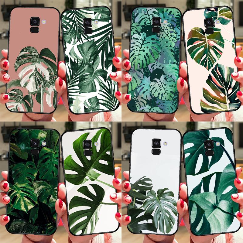 Leaves Monstera Green Phone Case For Samsung A3 A5 J1 2016 J3 J5 J7 2017 J4 J6 Plus A6 A8 A7 A9 J8 2018 Cover
