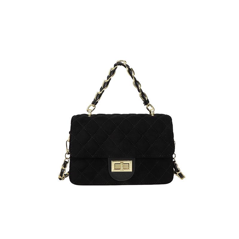 

Женская сумка через плечо из оленьей кожи в стиле ретро с ромбовидным узором 2025 чёрный