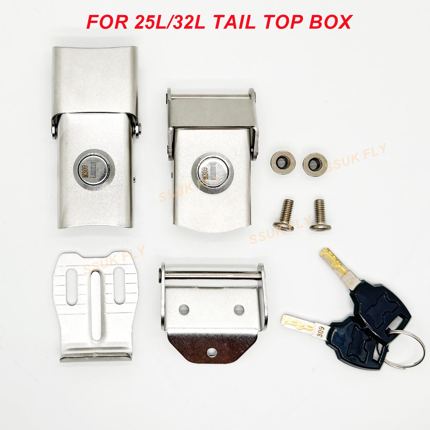 25L 32L 36L 45L 55L 65L 80L 100L Motorcycle Top Case Lock Rear Trunk Cylinder Core Tail Box 2 Keys Upper Lower Locks Accessories FOR 25L 32L