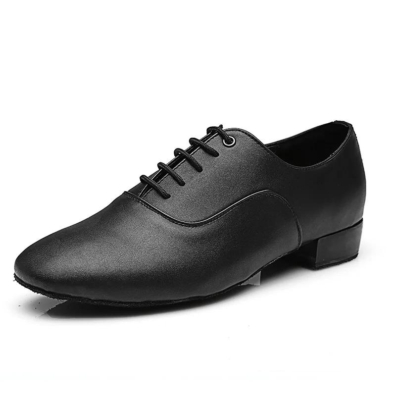 Męskie buty do tańca latynoskiego Salsa Tango Nowoczesne skórzane buty do tańca towarzyskiego Kwadratowy obcas 2,5 cm Dorośli Dzieci Chłopcy Party Buty do tańca Męskie