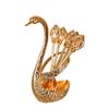 Elegant Swan Shaped Metal Spoon Set With Holder Decorative Dessert Coffee Spoons For Kitchen Dining Table Decor Gift