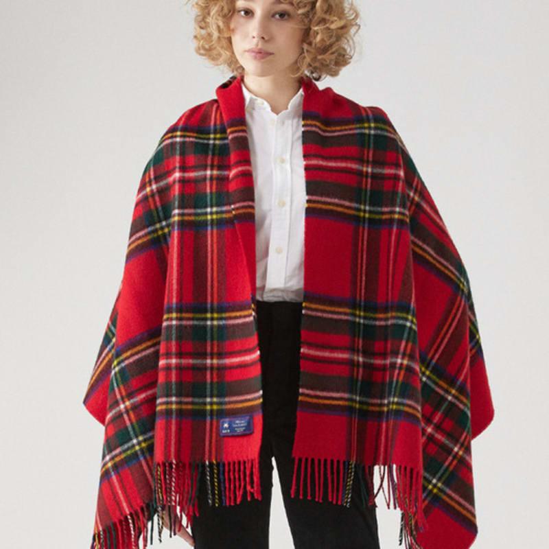 ABRAHAM MOON Merino Wolle Schal 70cm - Royal Stuart