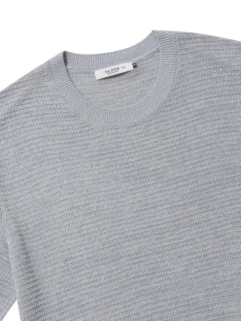 OLZEN Men'S Cellulose Round Short Sleeve Knit_Zog2Er1312Lbl