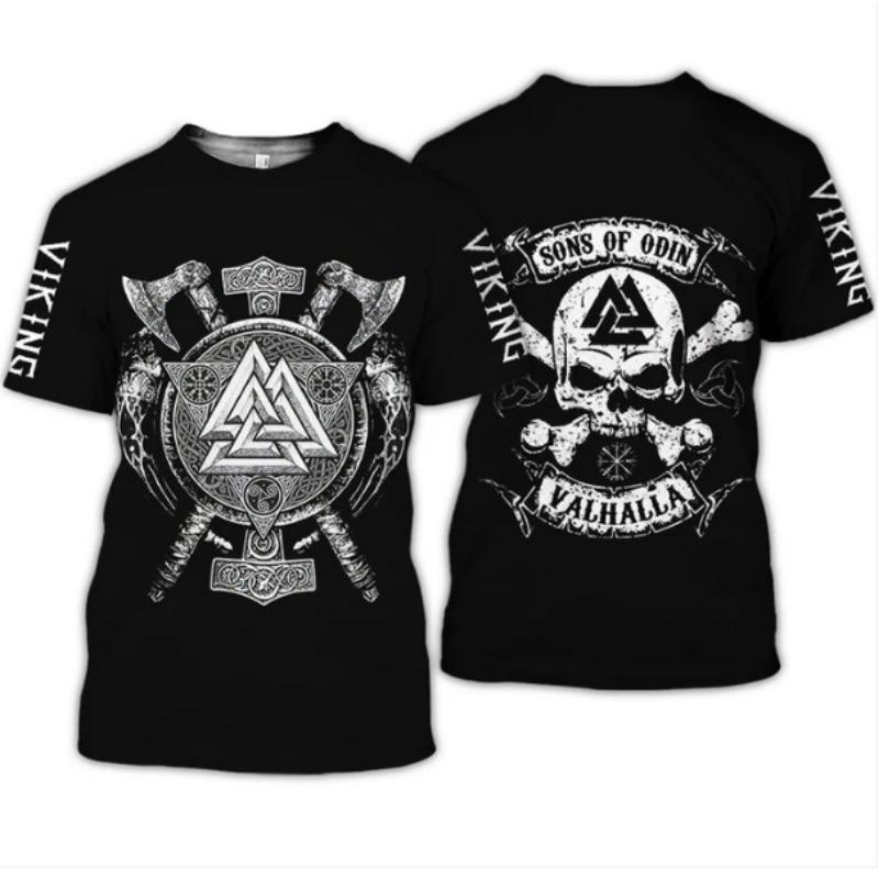 Men's Casual Skull Graphic Print Short Sleeve T-Shirt Crew Neck Streetwear Camiseta Masculina Summer Fashion Daily Tops Tees