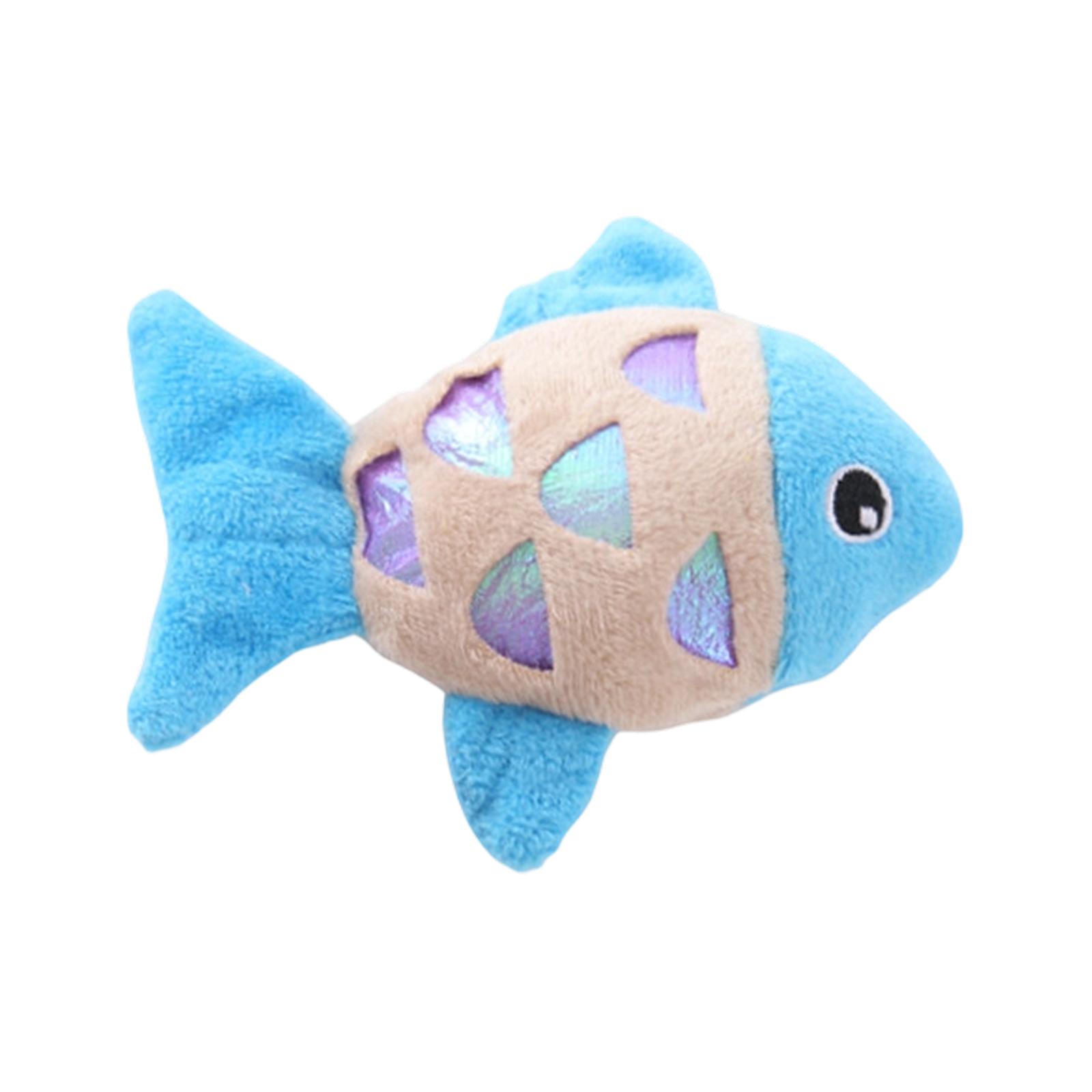 

Разноцветные плюшевые игрушки для кошек в форме рыбок с кошачьей мятой и шуршащей бумагой, Интерактивные жевательные и прочные игрушки для домашних кошек от скуки, Увеличить синий