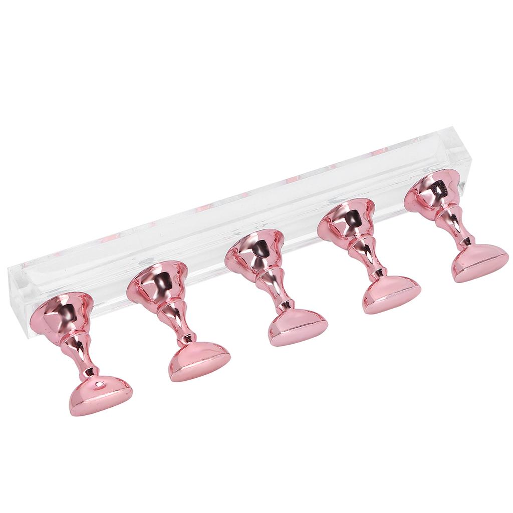 Nail Art Display Practice Stand Magnetic Nail Fingernail Tip Holder Manicure Set ToolRose Pink