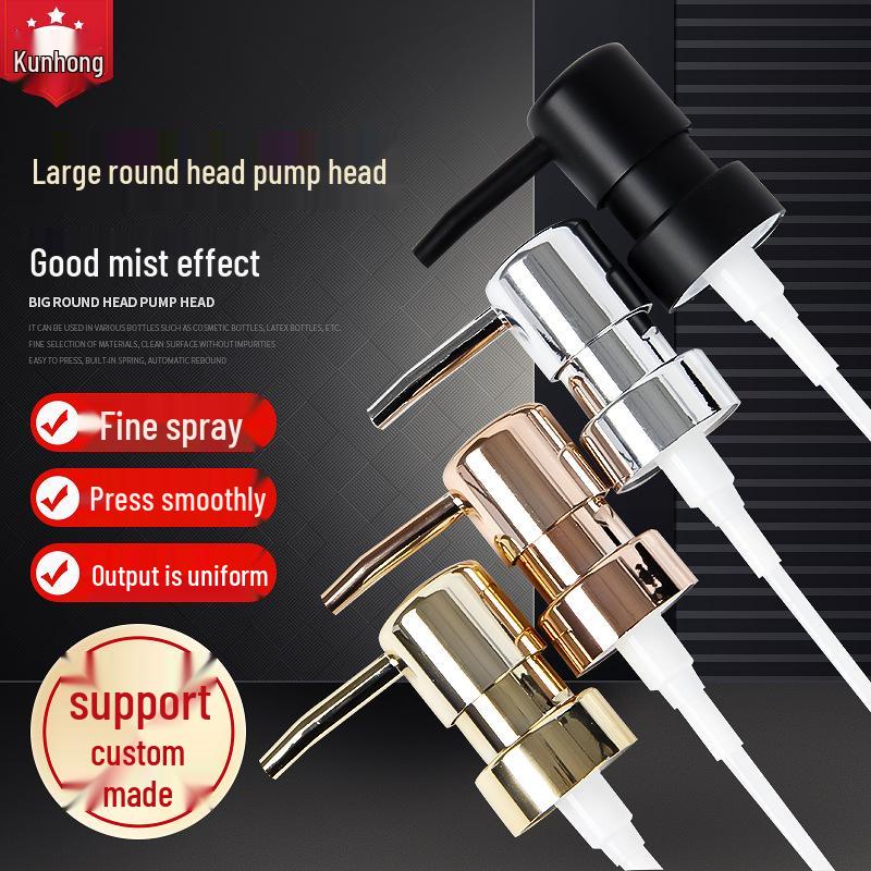 

Large Round ABS Plastic Lotion Pump Head for Hand Sanitizer Bottles Plating Silver