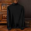 Herbst Winter Herren Pullover Stehkragen Strick Dick Elastisch Lange Ärmel Warm Einfarbig Bodenbildung Strickwaren Locker Alltagskleidung Business Pullover