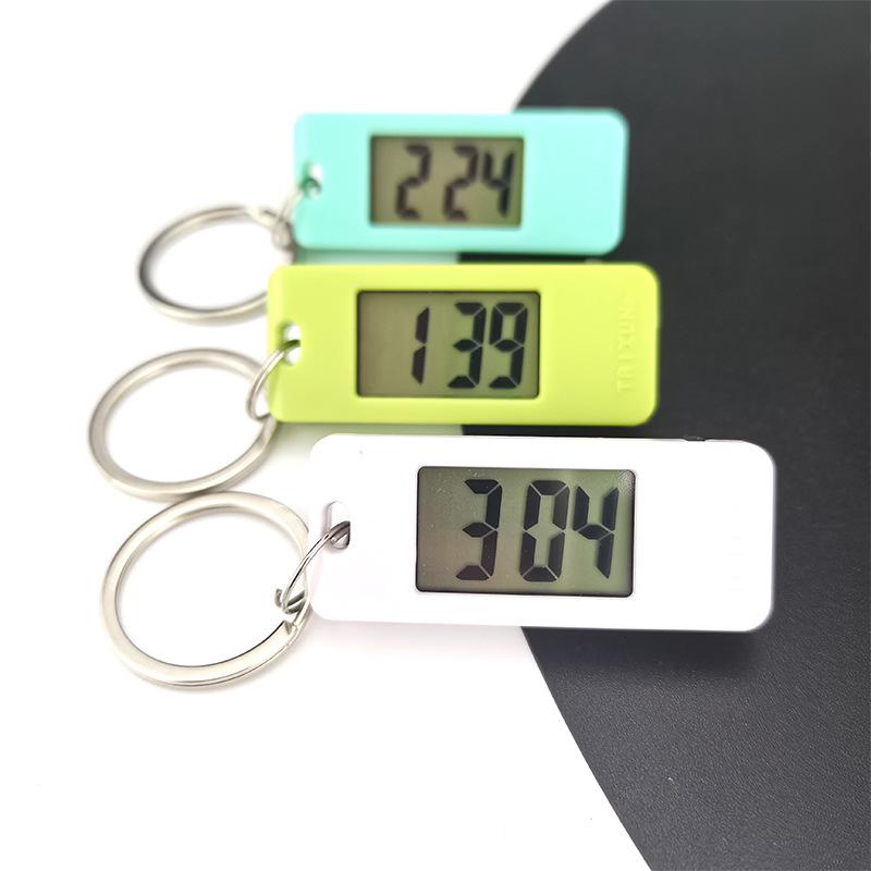 Student Candy Color Digital Keychain Watch - Silent Mini Clock Gift