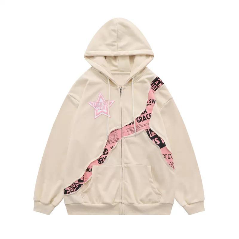 

Новый свитер с капюшоном на молнии, европейский и американский пальто, верхняя часть европейского размера L бежевый