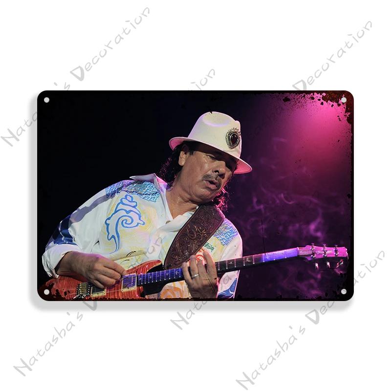 Santana Vintage Poster Music Metal Tin Sign Rock Band Metal Sign Decorative Sign Bar Pub Garage Metal Plate Retro Metal Plaque