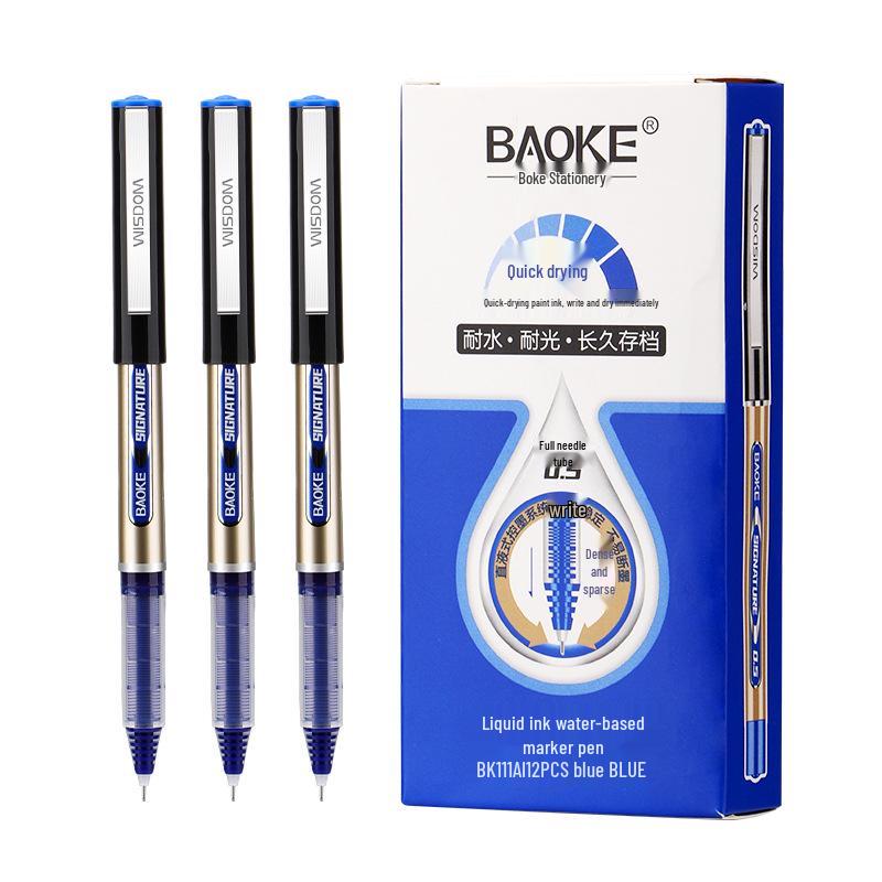 Bao Ke 0.5mm Needle Tip Quick-Dry Water-Based Neutral Pen (BK111A) for Students 0.5mm синий