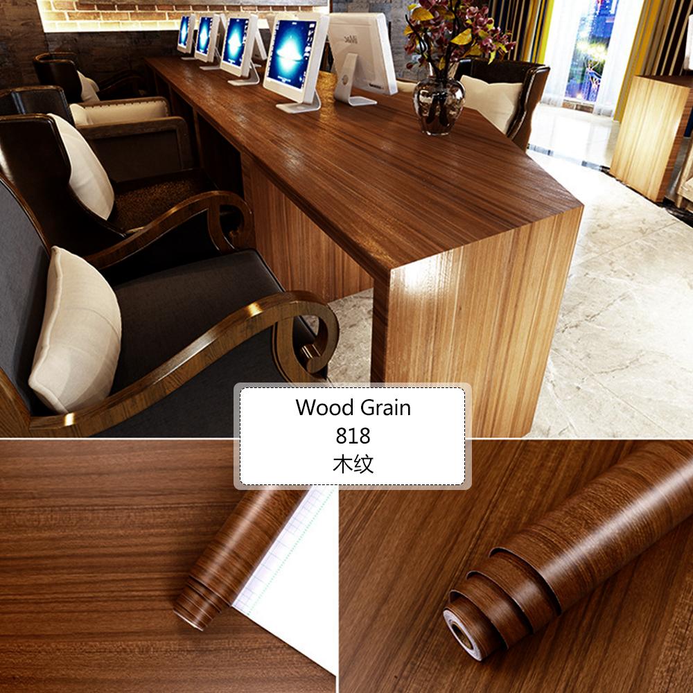 Thickened Wood Grain Self Adhesive Wallpaper Waterproof Wardrobe Tabletop Furniture Refurbished Adhesive Wallpapers 3D
