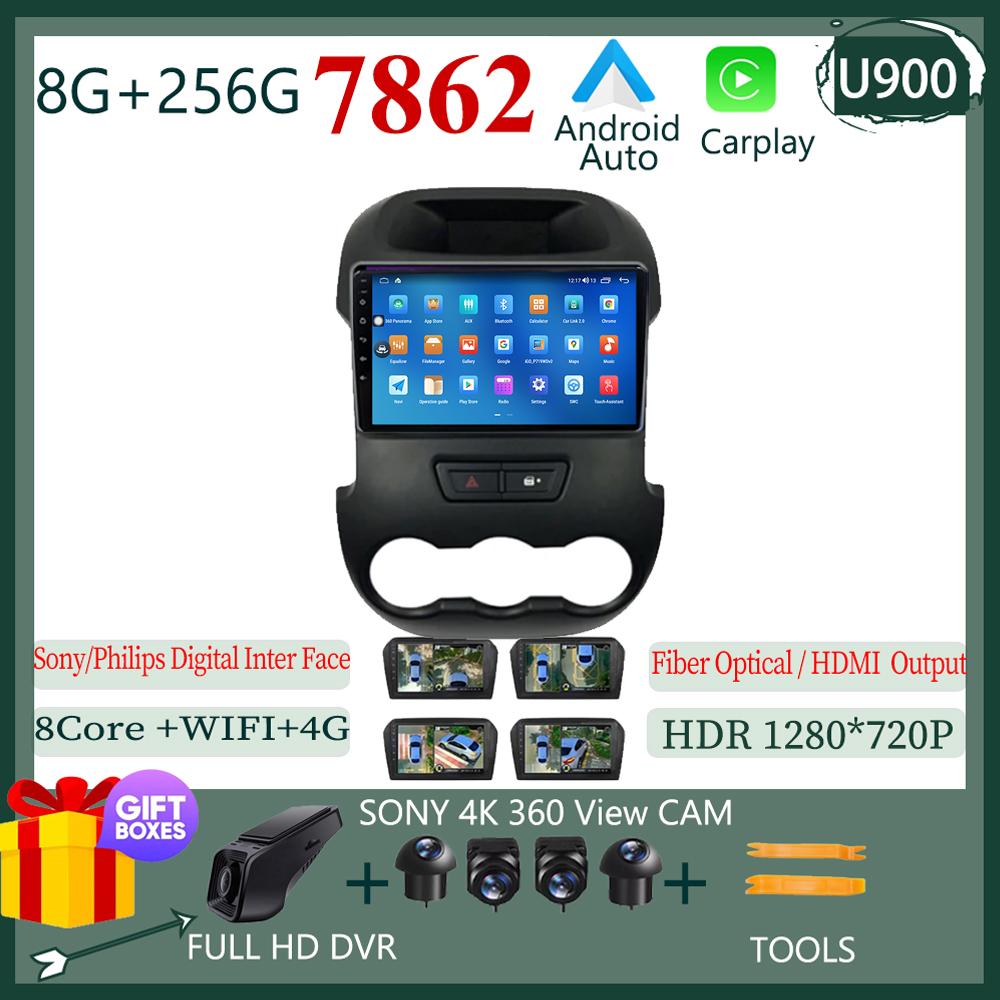 Android Auto Carplay Android 14 For Ford Ranger 2015 2016 2017 2018 -2020 Car Stereo Multimedia Player GPS HDR Screen Navigation