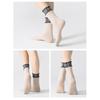 1 Pair Yoga Socks with Non-slip Gripper Double Ruffled Plaid Cuff Mid-calf Socks Women Ballet Dance Pilates Cotton Crew Socks