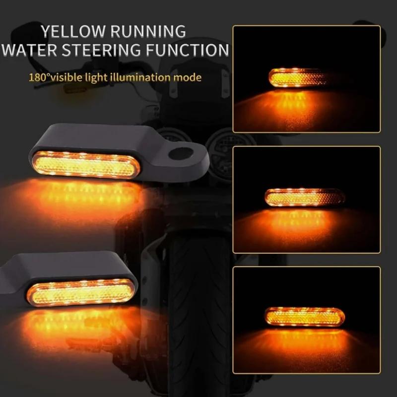 2Pcs Motorcycle Mini Led Turn Signal Light Blinker White Running Lamp Handlebar Indicators Lamps for Harley Davidson Accessories
