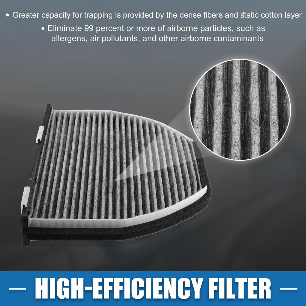 ABSOPRO Cabin Air Part X X for Mercedes and Benz AMG GT Polyurethane Gray Filter, Number 2128300318, 10.91" 10.04" 3.03", (2017-2021),