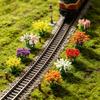 5pcs Mixed Colorful Miniature Flower Cluster Plastic Outdoor Scene Materials New Sand Table Model