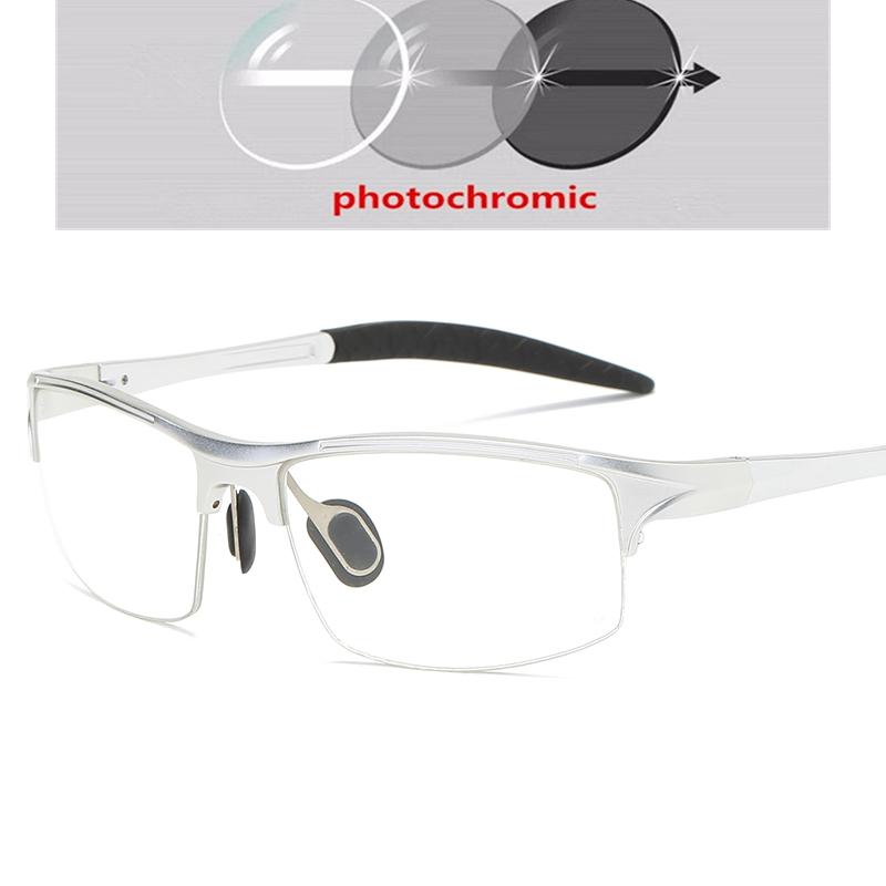 Sport Half Frame Square Prescription Glasses For The Nearsighted Aluminum Magnesium Myopia Spectacles Diopter 0 -0.5 -0.75 To -6
