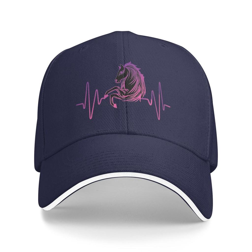 Hjerterytme Hest Grafikk Hestebasert Baseballcaps Snapback Baseballhatter Pustende Avslappet Casquette Utendørs for Menn og Kvinner