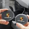 2PC Carbon Fiber Car Water Coaster Cup Pad Non-Slip For Porsche 911 718 Cayenne Cayman Panamera Macan Taycan Boxster Accessories