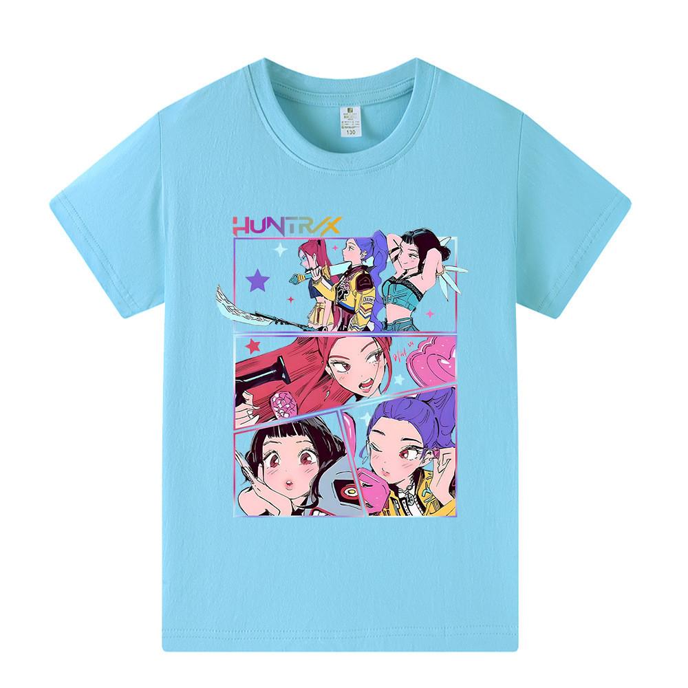 A1218 Kids Boys Girls Kpop Rumi Zoey Mira Print Short Sleeves T-shirt