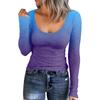 Dámské podzimní a zimní tričko se štíhlým dnem Móda Neformální Jednobarevné Pulovr s dlouhým rukávem do U