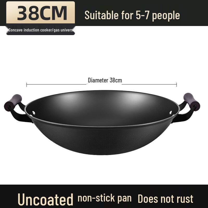 Traditional Double-Handle Iron Wok