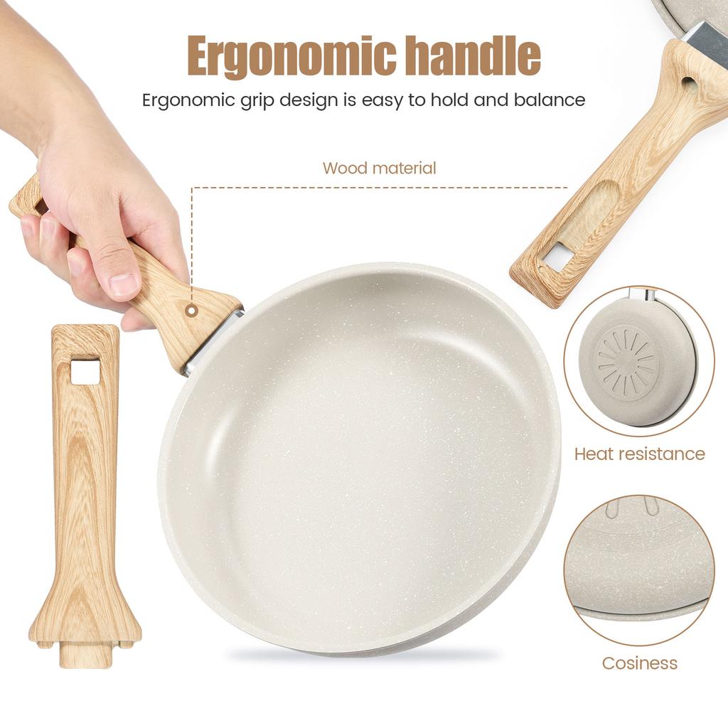 Nonstick Frying Pan Skillet Enduring Frying Pan with Heat Resistant Handle Uniform Heat Conduction Kitchen Cooking Omelette Pan