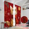 2pcs,2D Plane Printing Minimalist Curtains Snowflake Cat Versatile Polyester (without Rod) Gifts Use for Bedroom, Contemporary