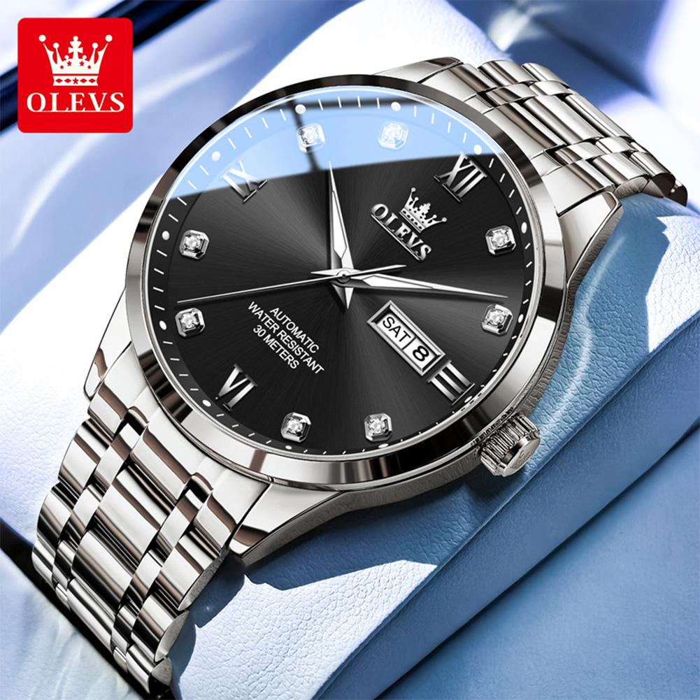 OLEVS Watches Man 9946 Original Luxury Brand Automatic Mechanical Waterproof Luminous Week Date Watches For Man Gifts Gift Box