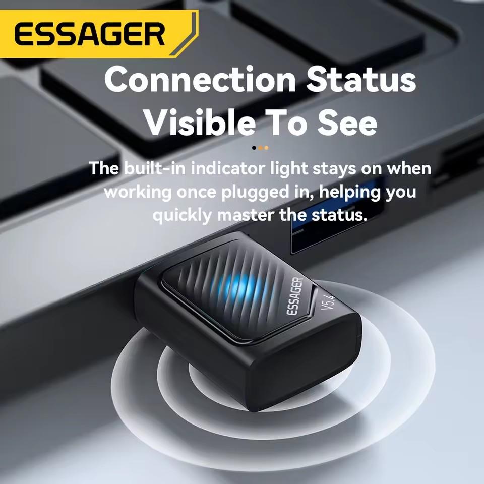 Essager Bluetooth Adapter USB Bluetooth 5.4 for PC Dongle Adaptador Wireless Mouse Keyborad Music Audio Receiver USB Transmitter