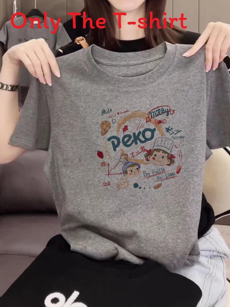 Cartoon Anime Graphic T Shirt For Women Summer Casual Loose Fit Cotton Top