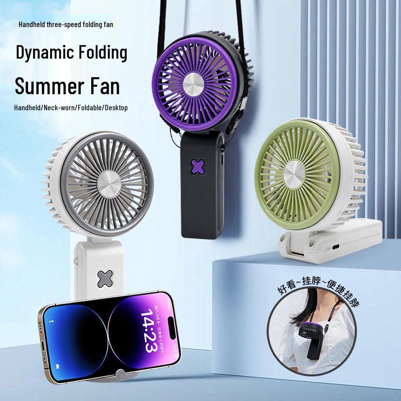 Portable USB Rechargeable Mini Fan with Desktop Phone Holder Popular Overseas Trade Fan