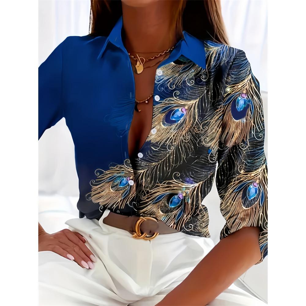 Hot Ladies Shirt 3D Print Long Sleeve Loose Shirts Hawaiian Shirts Fashion and Casual Character Size Comfortable Fabric
