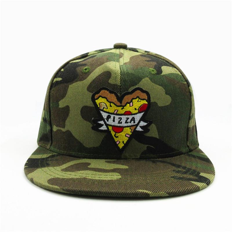 LDSLYJR Geometric Pizza Embroidery Cotton Baseball Cap Hip-hop Cap Adjustable Snapback Hats for Men and Women 358