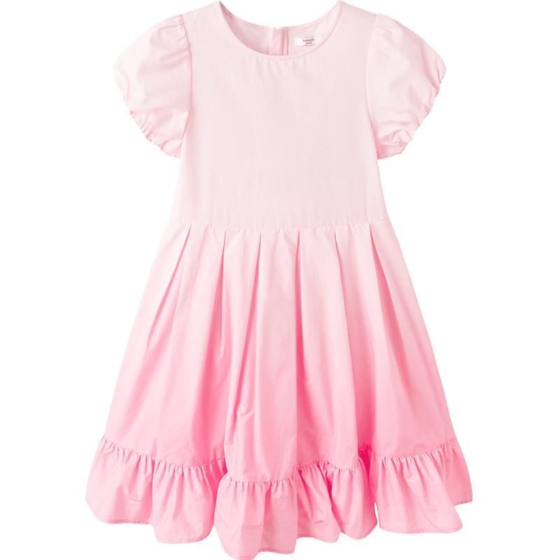 Balabala Girls' Sweet Puff Sleeve Summer Dress