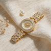 Women's Rhinestone Bracelet Watch Alloy Roman Numerals Quartz Wristwatch with Densely Set Crystals, 7mm Ultra Thin Lightweight Design for Office