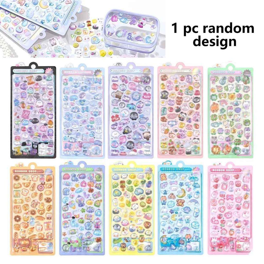 Cartoon Candy Fruit Ice Cream Animal Vegetable 3D Stickers For Scrapbooking Diy Crafts Nail Decorations And Stationery Stickers
