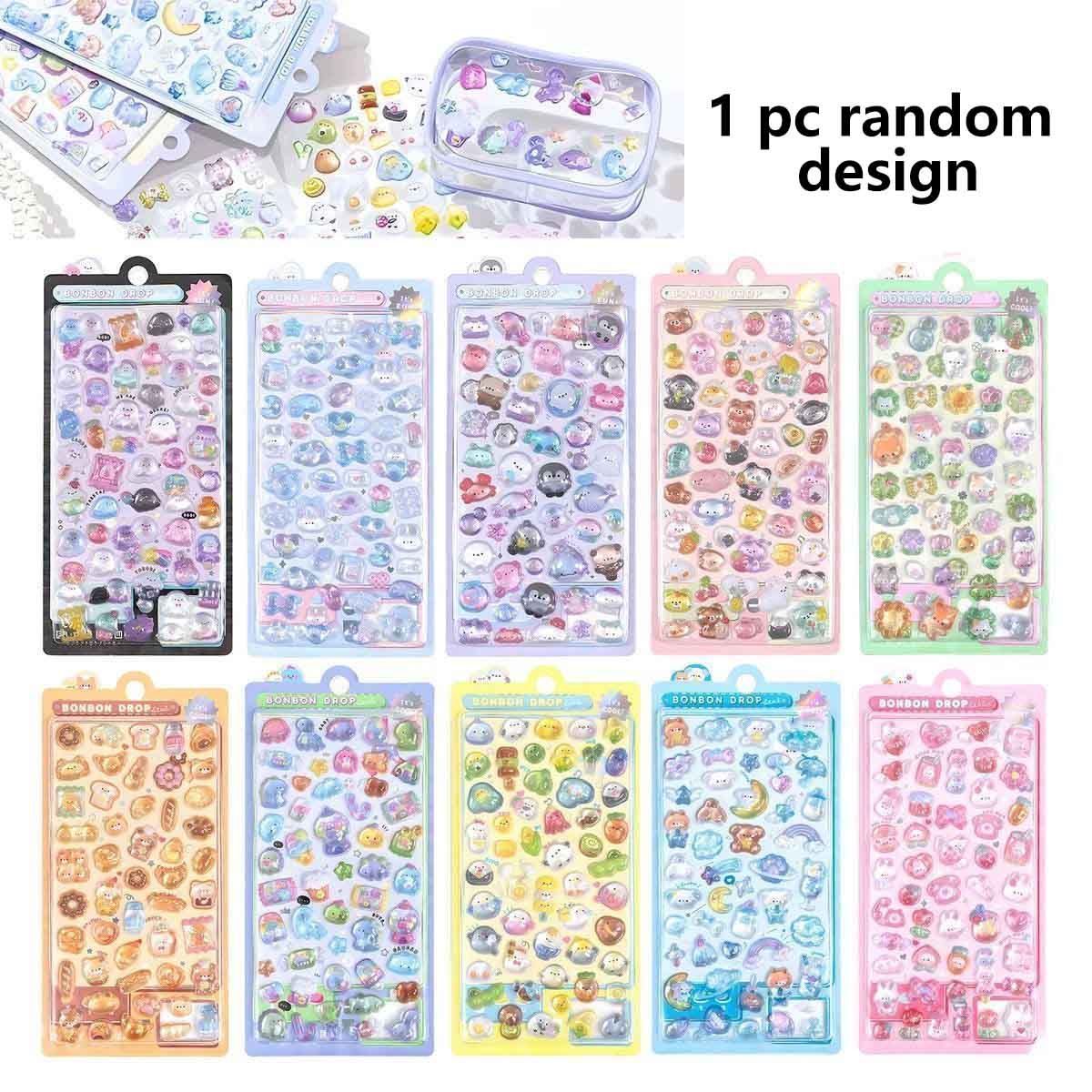 

Animation Candy Fruit Ice Cream Animal Vegetable 3D Stickers For Scrapbooking Diy Crafts Nail Decorations And Stationery Stickers